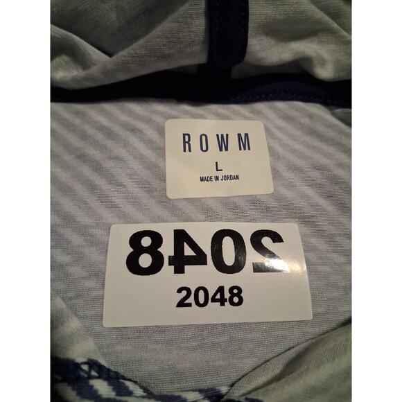 Rowm Mens size Large Striped Thin Active Hoodie  Wicking Recreation Grungecore - Picture 7 of 8